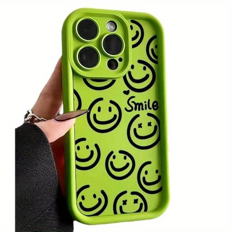Cute smiley face applies to iPhone15promax mobile phone case Apple 14 matte 13 anti-drop 12 silicone soft case 11