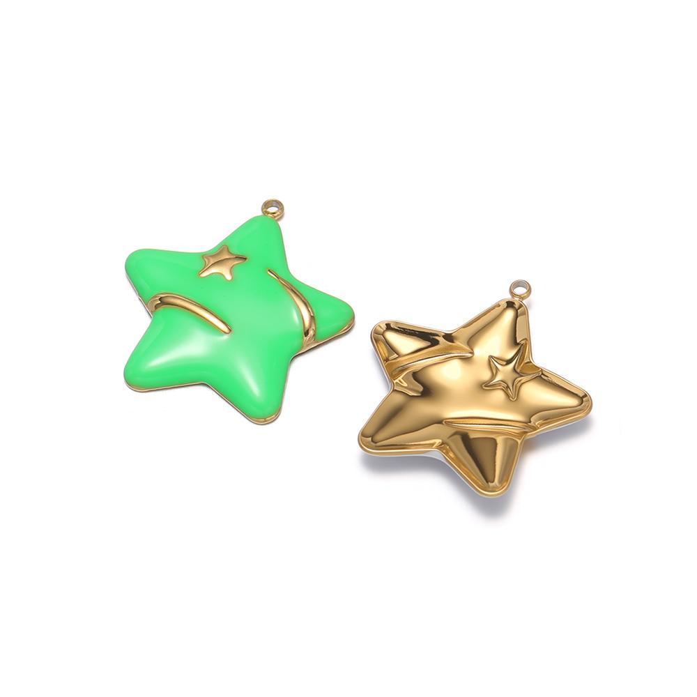 

5pcs Stainless Steel Enamel Lucky Star Charms for DIY Women Jewelry Necklace Pendant Supplies Bracelets Findings Earrings Making