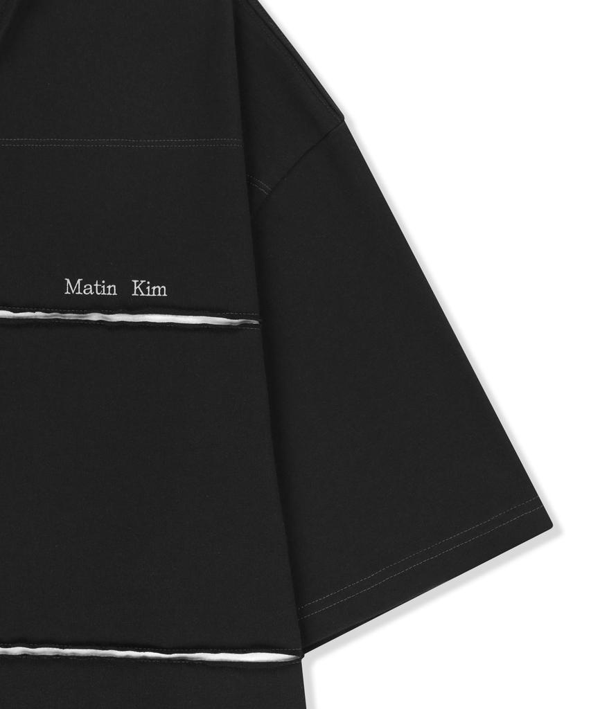 Mattengkim Cut Out Block Collar Top For Men In Black