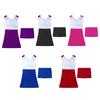 Mädchen Glitzernde Pailletten Rundhals Ärmelloses Oberteil Sportkleid mit Shorts Set 2 Teile Tanz Outfit