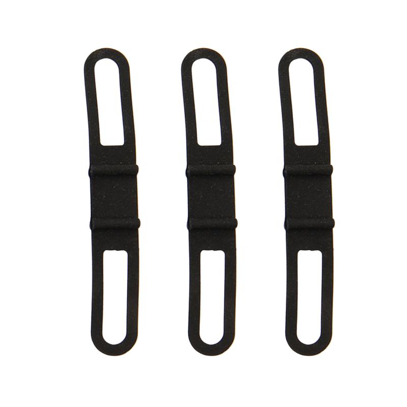 Lot de 3 supports de lampe de vélo en silicone pour guidon de vélo, sangle de fixation pour téléphone, corde élastique, lampe torche, bandages, accessoires de vélo
