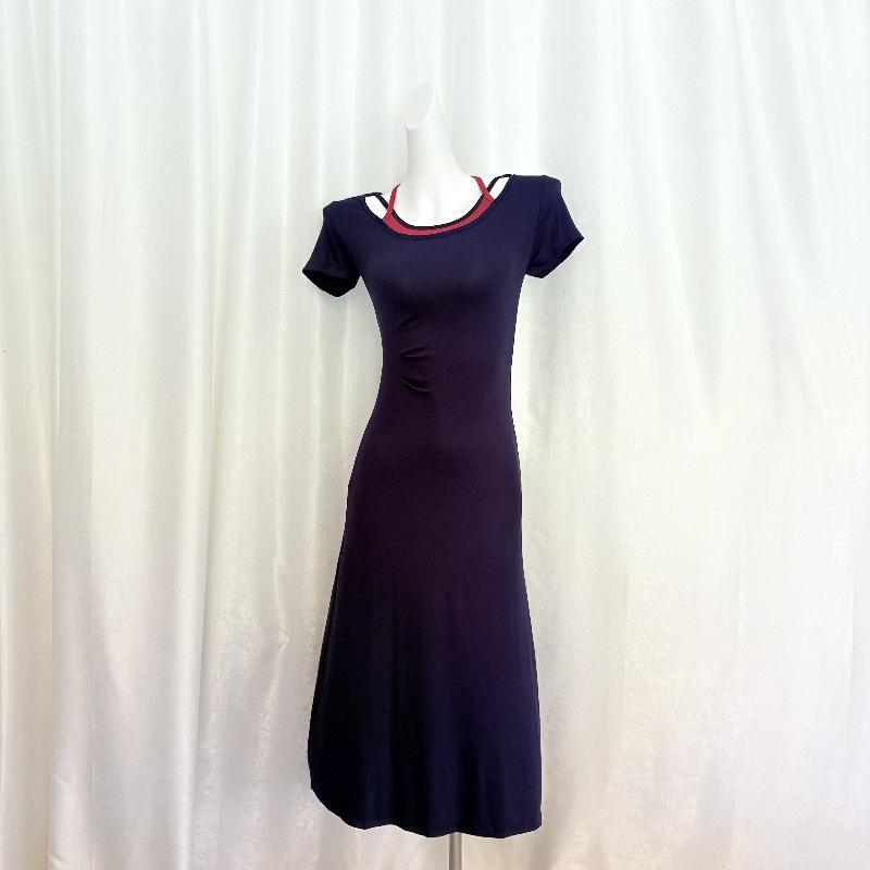 Korean slim short-sleeved summer niche dress design sense waist new temperament casual super fairy long dress skirt