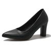 Elegant Heel Women's Shoes Spring Auutmn New Bow Ladies Temperament Thick High Heels Pointed Toe Woman Shoes Solid Women's Heels