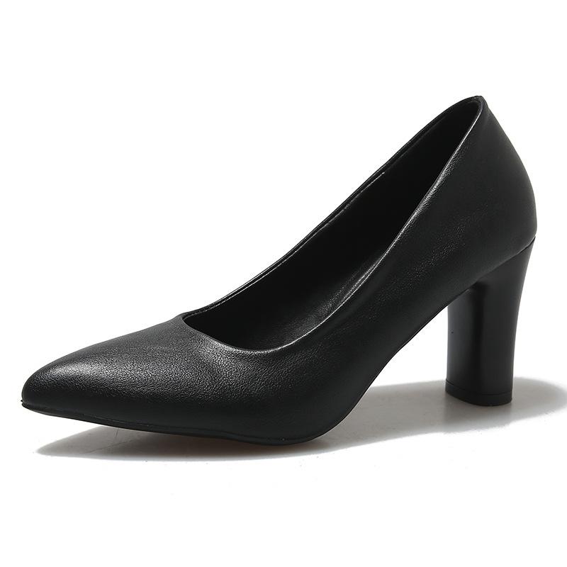 Elegant Heel Women's Shoes Spring Auutmn New Bow Ladies Temperament Thick High Heels Pointed Toe Woman Shoes Solid Women's Heels