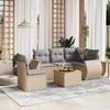 VidaXL Garden Lounge Set with Cushions 6 Pcs, Patio Sofas, Patio Furniture Set, Outdoor Furniture, Beige 3225009