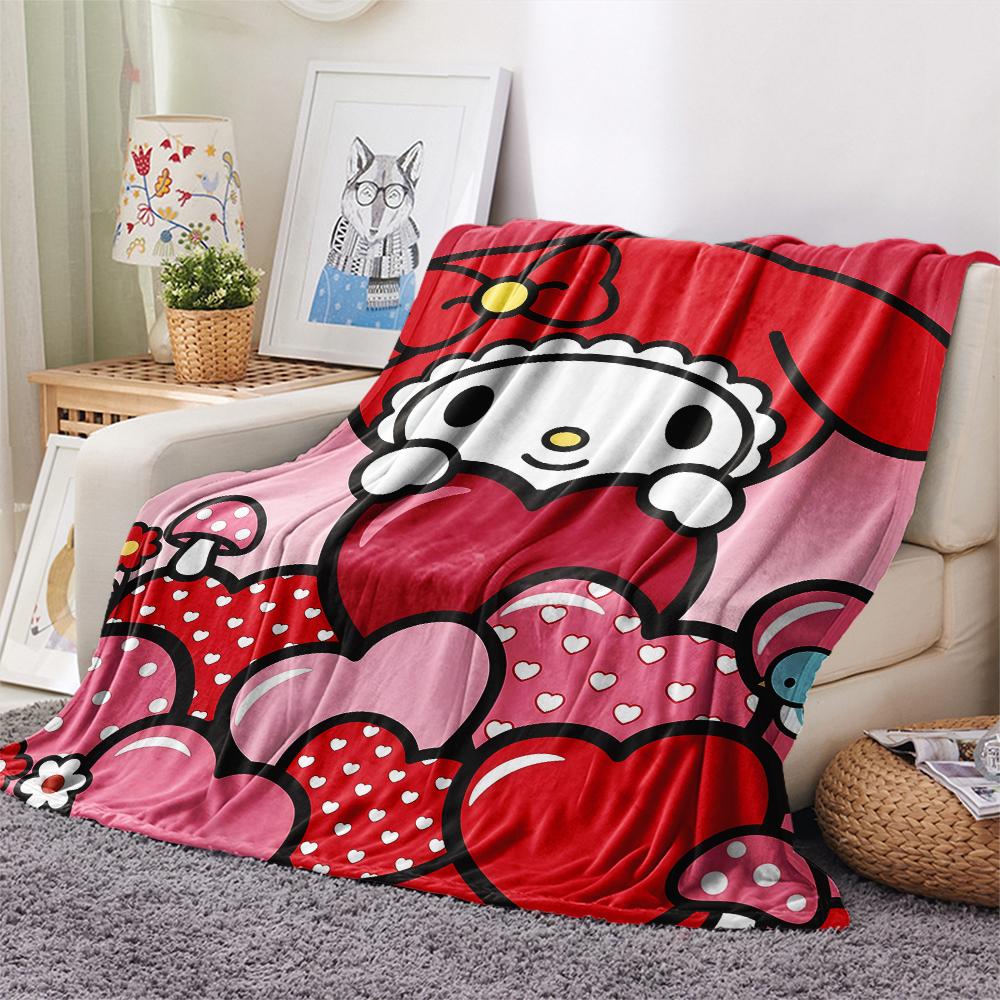 1PC My Melody Print Flannel Blanket, High Quality All Seasons, Home Decor, Warmth and Comfort, Perfect for Christmas Gifts