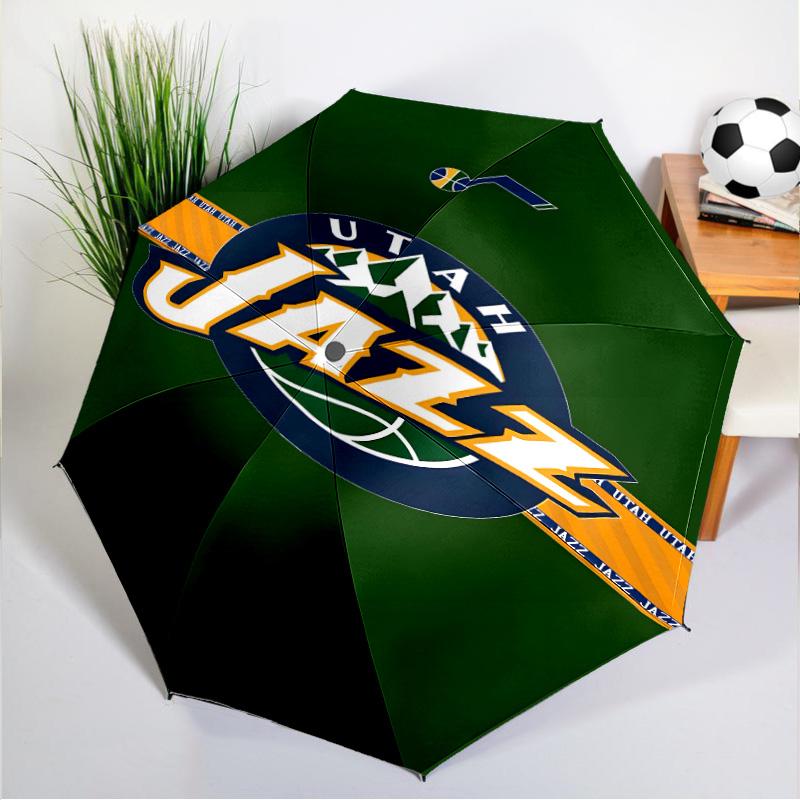 Jazz Basketball Team Umbrella 8-Frame for Travel, Camping, Casual Lightweight Portable Umbrella, Essential for Every Family Holidays Gift