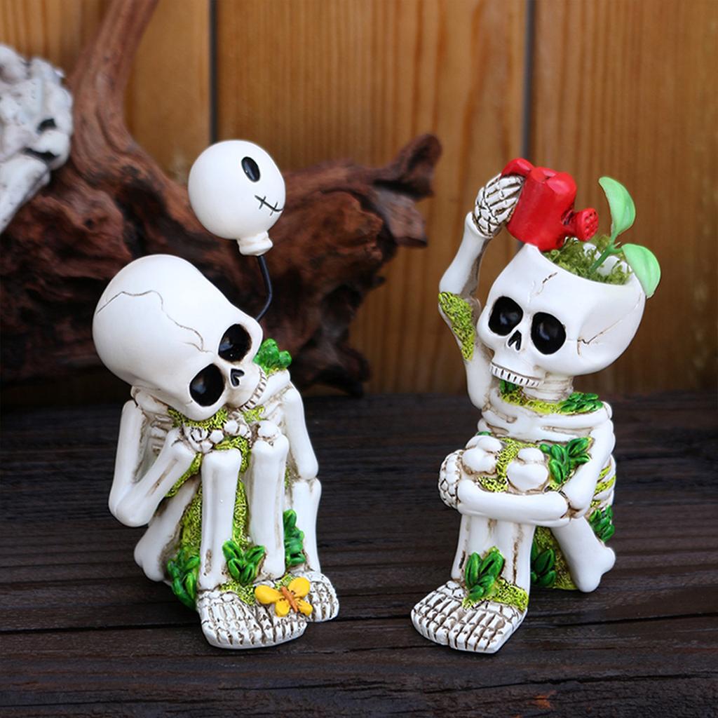 Halloween Grass-Growing Skull Decor Create a Halloween Atmosphere Design for Home Tabletop Party Supplies