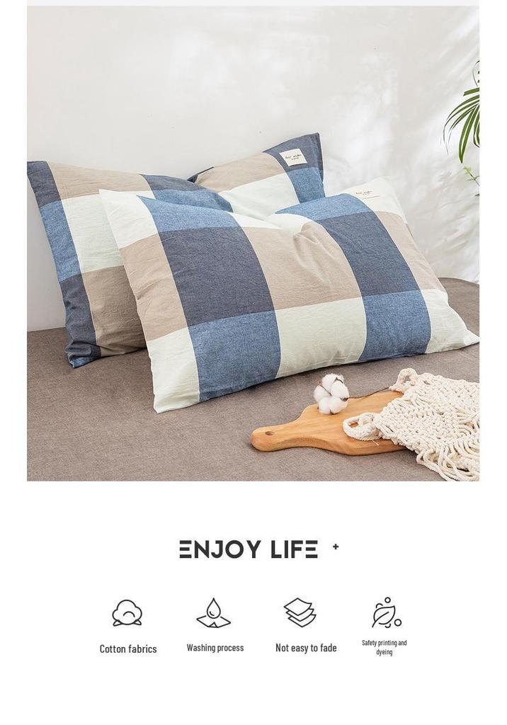 Set di Federe 100% Cotone Puro Lavato per Dormitorio - Confezione da Due Federe, Adatto per Cuscini Singoli o Doppi.