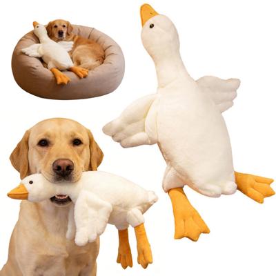 Gans Pluche Hondenspeelgoed Zacht Knuffeldier voor Agressieve Kauwers Realistisch Gans Speelgoed Interactieve Hond