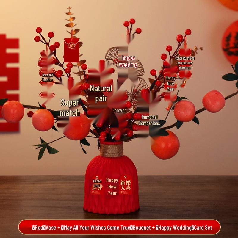 Bridal Arrangement Wedding Gift Plant Ornament for Living Room and Engagement Decorations