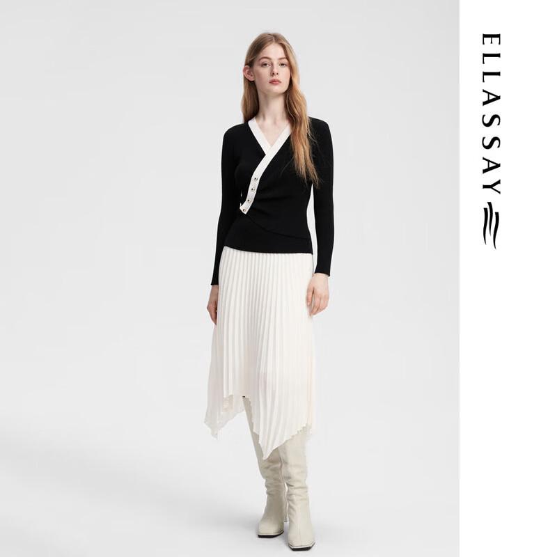 ELLASSAY Relaxed Pleated Waist Knit Top