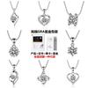 Elegant Moissanite Pendant Necklace With Thick White Gold Plating Hexagonal Crown Design Box Chain 21-50cm Adjustable Length