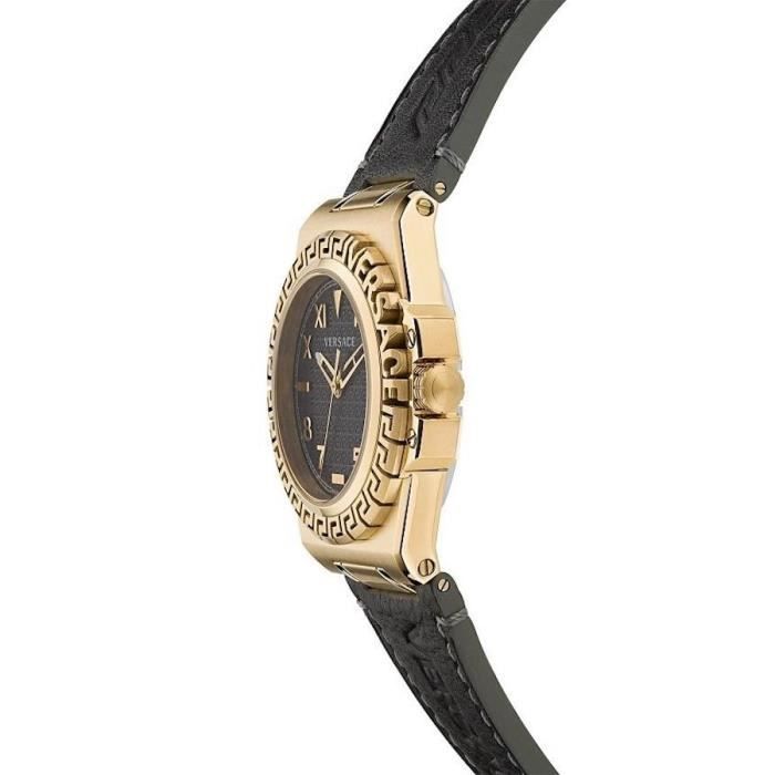 Montre - Versace - Greca Reaction VE3I00222 - Quartz - Cuir Noir - 44 mm Acier inoxydable
