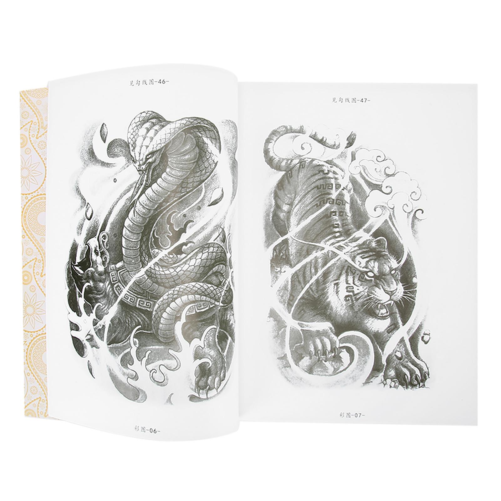 

80 страниц Шаблонная книга для практики татуировок Liner Shader Picture Tattoo Book Аксессуар