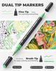 JusArt Acrylic Marker Paint Markers with Brush Tips Fine and Fine Acrylic Art Suitable for and Metallic Gift Idea Pens, 48-Color Set, (Both Tips),