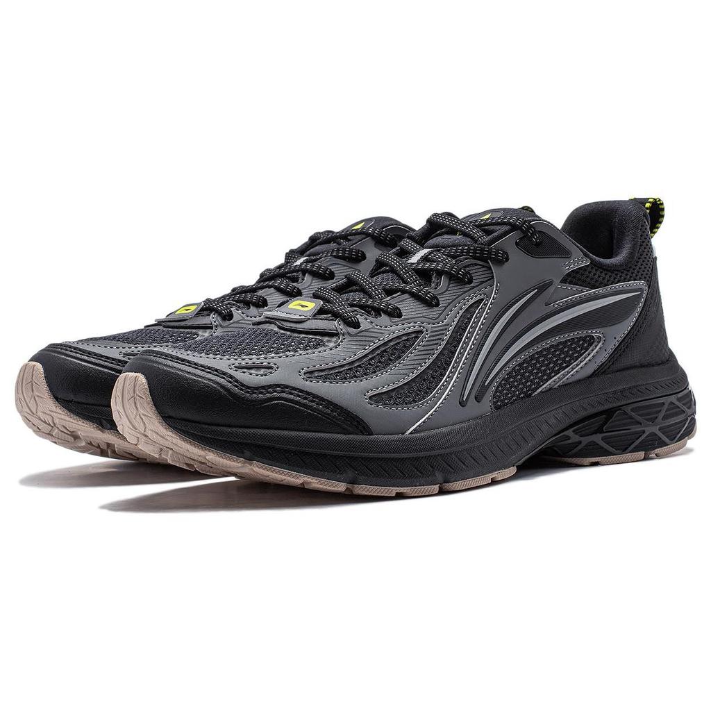 Li Ning Cushioning Slip Resistant Abrasion Resistant Low top Running Shoes Men's Shadow Gray ARXT021-3