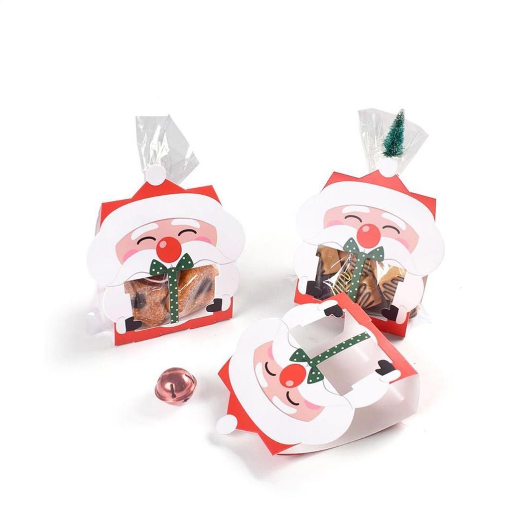 Weihnachts-Leckerchentüten 8 Stück Wiederverwendbare Feiertags-Festliche Behälter Weihnachtskeks-Süßigkeiten Feiertags-Leckerchentüten für Partygeschenke