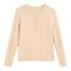 Women's Pure Cashmere Thickened Hollow Round Neck Sweater – Long Sleeve, Warm Knitwear for Autumn and Winter