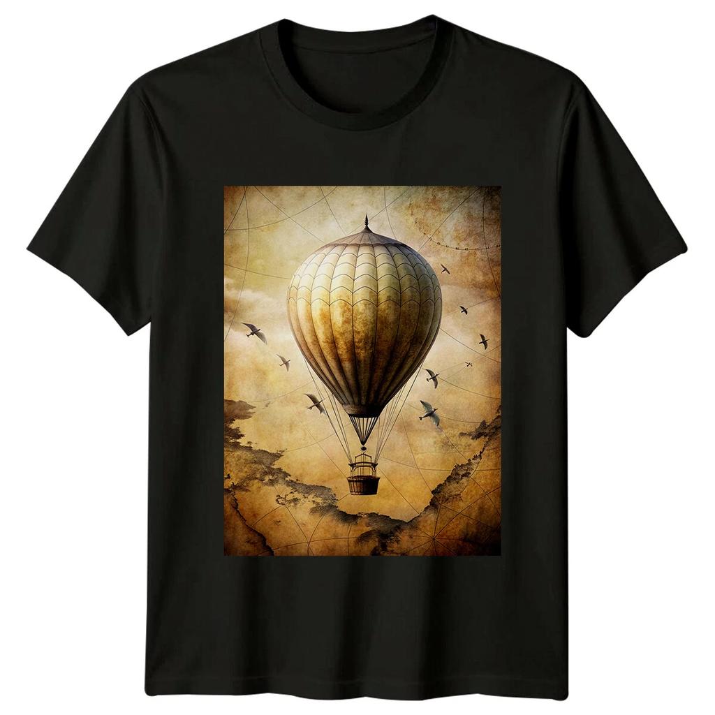 Hot Air Balloon Exploration Travel Mens T-Shirt Womens Graphic Adventure Top