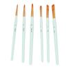 6pcs Paint Brush 6 Sizes Convenient Practical Reliable Durable Light Green Handle Drawing Supplies for Artists