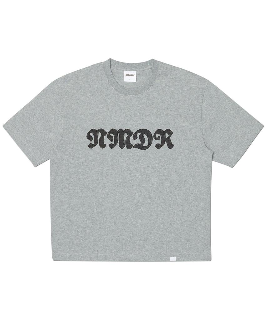 Nomaenyueol Waffle Patched Crop T-Shirt - Melange