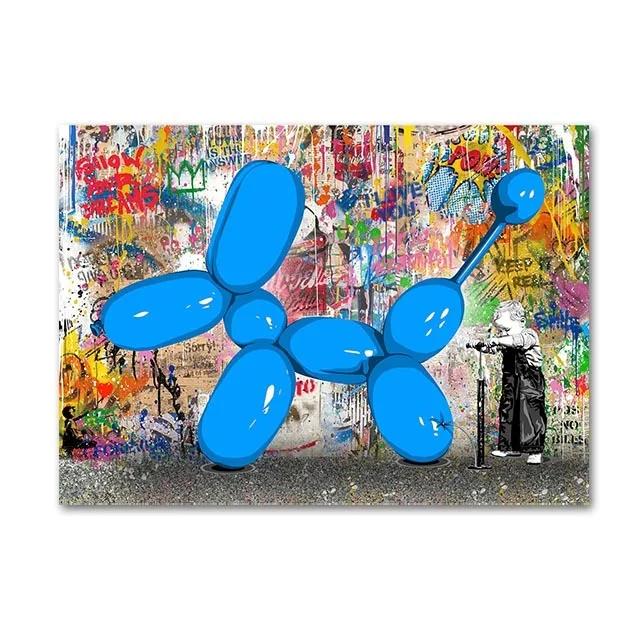 Balloon Dog Graffiti Pop Art Canvas Painting Cartoon Poster Prints Graffiti Puppy Abstract Street Wall Art Painting Home Decor