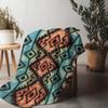 Tribal Geometric Pattern Blanket Aztec Native American Blanket Red Blue Geometric Throw Blanket for Sofa Bed Couch Decoration