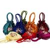 Leaf Embroidery Flower Handbag Ethnic Style Small Purse Wallet Hanfu Drawstrings Bag  Travel