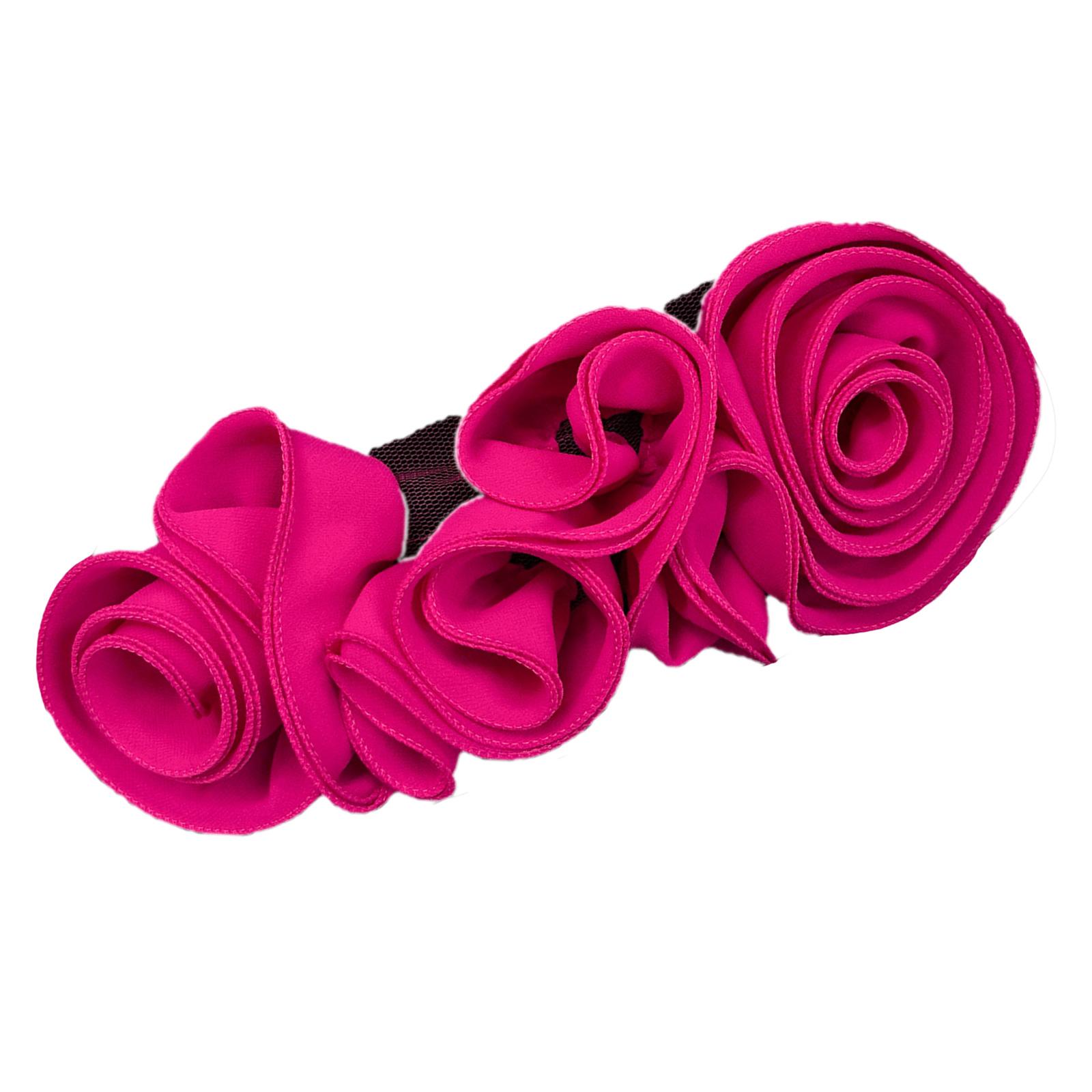 

3D аппликации с оборками и цветами, аксессуары для костюмов ручной работы, шитье платьев для танцовщиц, цветочные нашивки для создания официального костюма горячий розовый