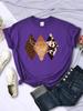 Kawaii Woman TShirts Cowboy Style Pattern Printed Short Sleeve Breathable ONeck Soft Tee Shirts Summer Street Female Clothes