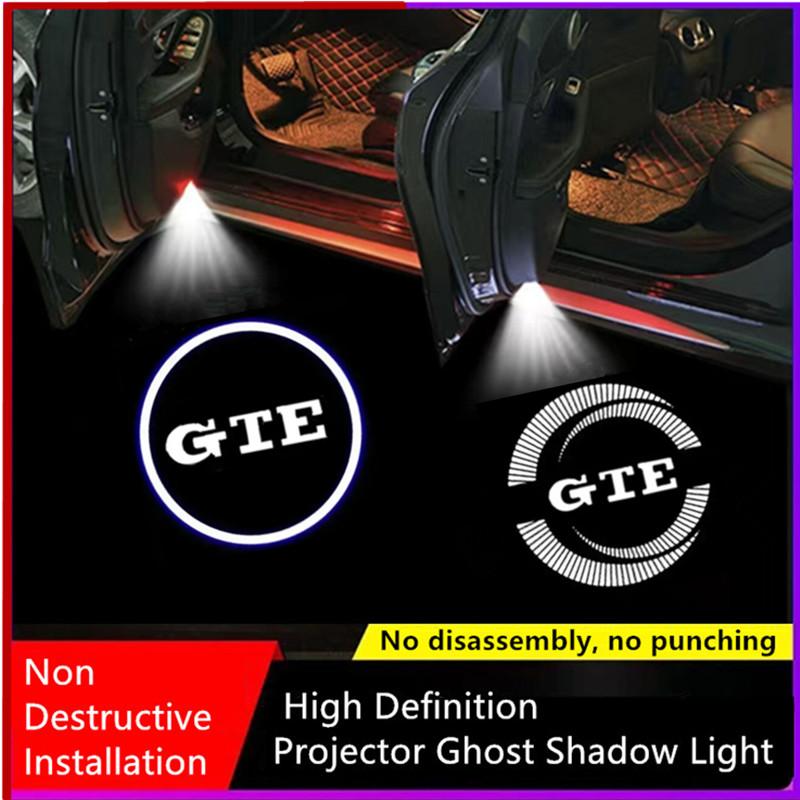 XJBRL1 LED Car Door Interior Light Bulbs Decoration Lamp Auto Accessories for VW GTE Logo Golf Tiguan Arteon BORA Passat Jetta Touareg