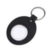 1Pc PU Leather Keychain Coin Holder Double Side Coin Display Case Medallion Sobriety Coin Recovery Chip Airtag Challenge Coin