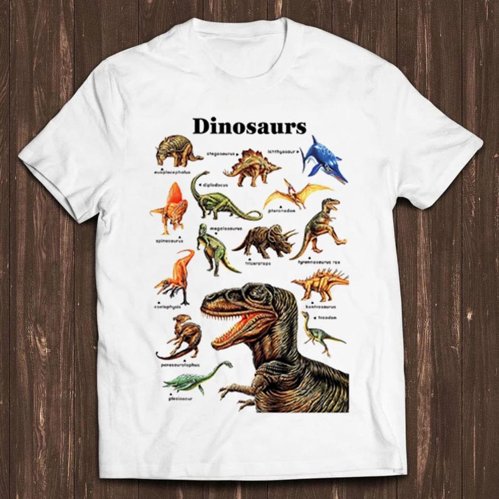 Dinosaurs Tryannosaurus Rex Triceratops Stegosaurus Megalosaurus Art Meme Funny Style Unisex Gamer Cult Movie Gift Tee T Shirt C2147