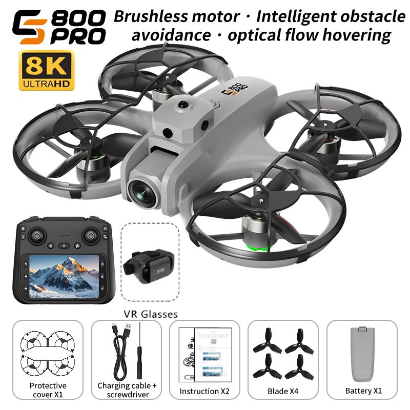 New ES800Pro Drone WIFI GPS 8K Professional HD 360° Dual Cameras Cool Light QuickShot Brushless Motor Foldable RC Quadcopter Toy