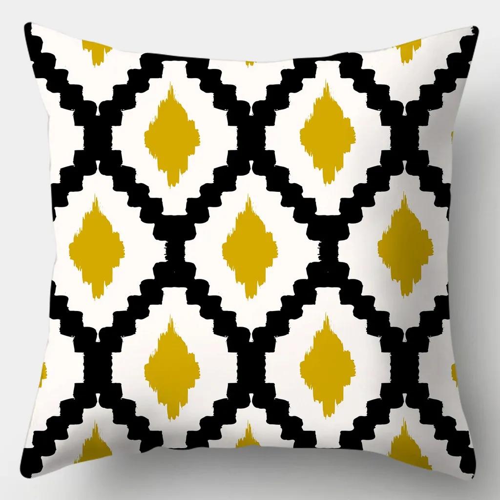 

Taie d oreiller carrée à carreaux rayés jaunes, дом канапе, coussin de foulille créatif, 45см x 45см 40x40cm