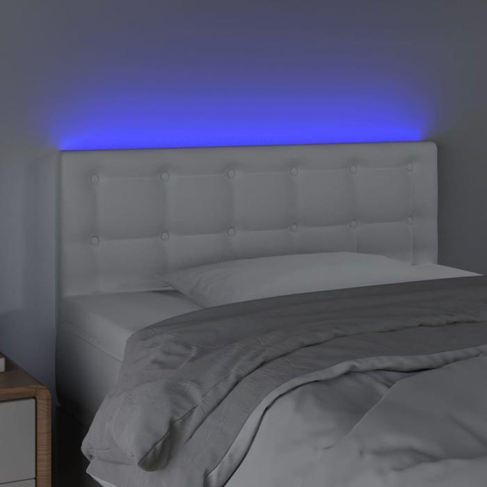 VidaXL Tête de Lit à LED Meuble de Chambre à Coucher Accessoire de Lit Simple Tête de Cadre de Lit Intérieur Blanc 3121691