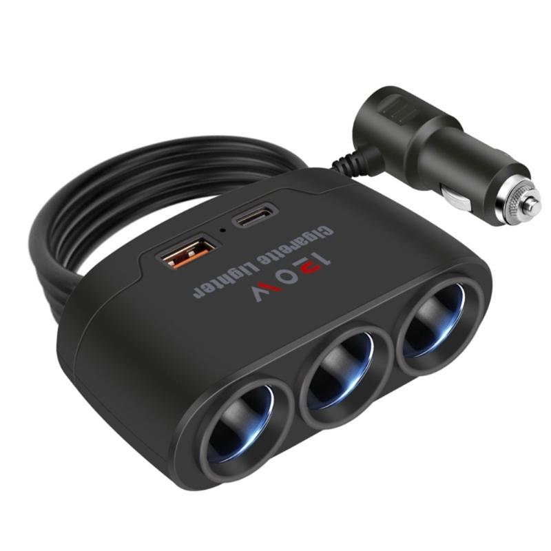 

120W Car Lighter Splitter PD + USB Socket 12V 24V Fast Charging Plug for Car DVR Dashcam Phone Power Adapter 1
