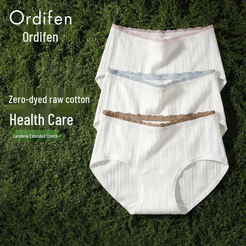 Ordifen Women s Pure Cotton Mid-Waist Antibacterial Briefs XL