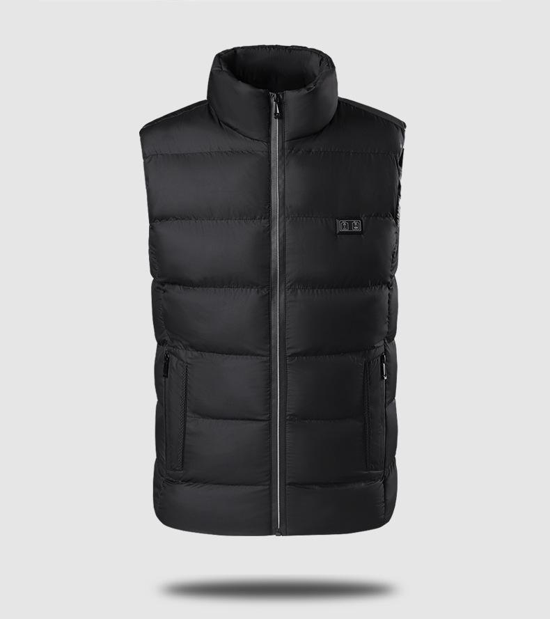 Unisex Intelligent Heated Vest: Cold-Proof, Solid Color, Stand-Up Collar Design