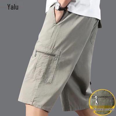 Yalu Men's Summer Loose Fit Cotton Capris