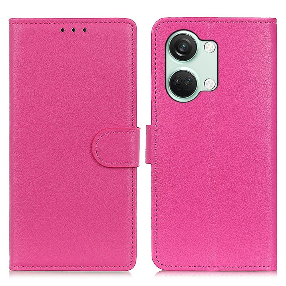 

For OnePlus Nord 3 5G/Ace 2V Litchi Texture Wallet Stand Cover PU Leather Shockproof Phone Case Rose