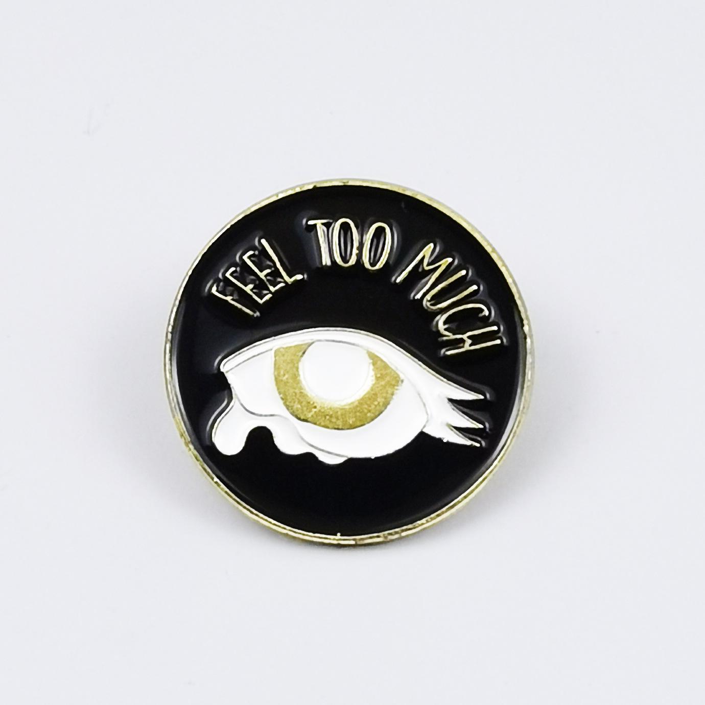Creative Cat Ear Cartoon Brooch: Fashionable English Letter Geometric Lapel Pin Badge for Clothing
