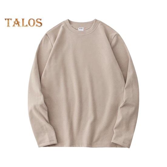 

Осенне-весенний мужской облегающий топ с круглым вырезом, толстый эластичный свитер с длинными рукавами, однотонный, большого размера, средней длины, для фитнеса, повседневная одежда, рубашка 2XL