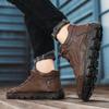 Autumn and Winter Large Size High-top Cotton Men's Shoes Hand-stitched Soles Outdoor Casual Warm Shoes