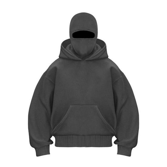

Yousheng Unisex Balaclava Hoodie Pullover Hooded Sweatshirt with Ski Mask Warm Windproof Sweatshirt with Front Pocket for Running Outdoor Sports S темно-сірий