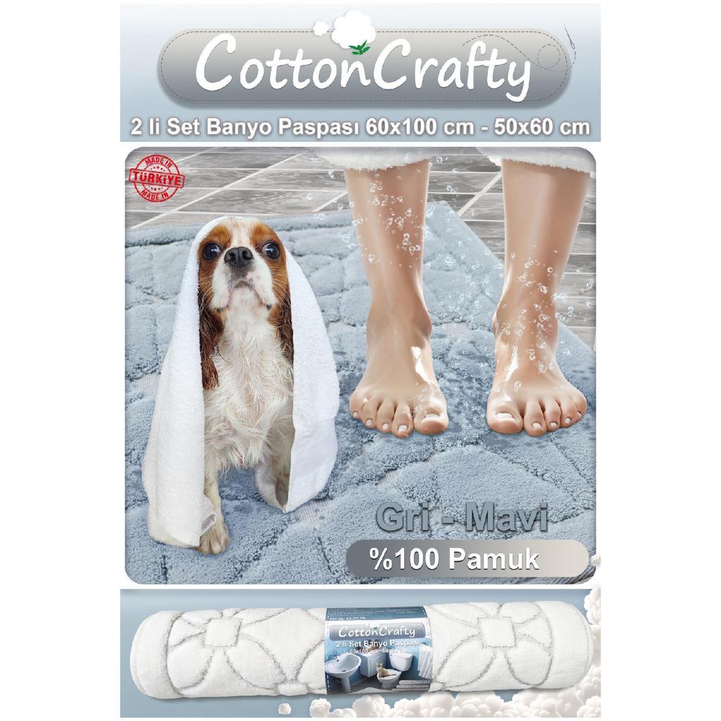 100% Cotton Woven Bath Mat Set, Bath Rug Glass Set Of 2 60x100 - 60x50