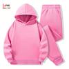 2pcs Kids Hoodie Set Cotton Hoodie Pant 3-14 Yrs Unisex Boys Girls Tracksuit Clothes Solid Color Hoodie Sporty Gift Ideal Daily Outdoor Wear