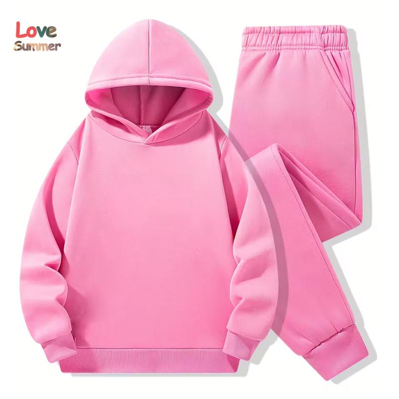 2-teiliges Kinder-Hoodie-Set Baumwolle einfarbig Regenbogen-Hoodie graue Hose 3-14 Jahre Unisex Jungen Mädchen Trainingsanzug Kleidung Hoodie Sportlich Geschenk Ideal für den täglichen Outdoor-Gebrauch