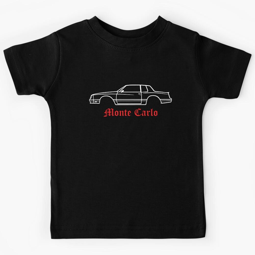 1988 Monte Carlo SS Line Art – Classic G-Body Muscle Car Tribute Kids T-Shirt 140